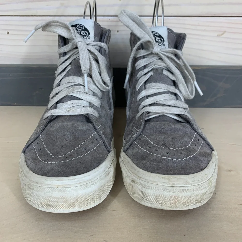 Vans Shoes Mens 6.5 Womens 8 High Tops HEIQ Eco Dry Gray Suede‎ Grunge Skater